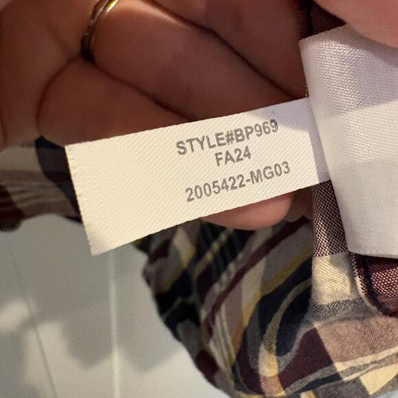 J Crew Shirt Mens XL Navy Plaid Flex Classic Button Casual Preppy Academia - Picture 9 of 10